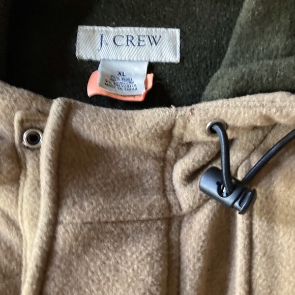 Mens hooded wool overcoat J Crew, concealed front zipper snaps 2 front pockets - Picture 7 of 11